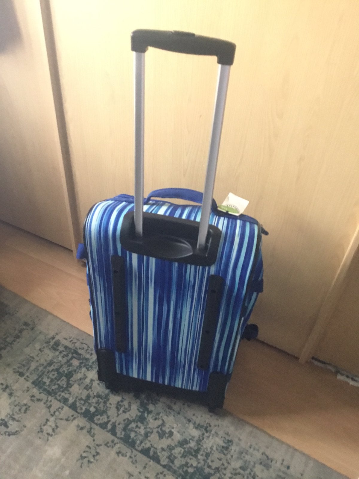 Kipling Reiskoffer - Blauw gestreept met wieltjes, Wieltjes, 30 cm of meer, Blauw, Ophalen of Verzenden