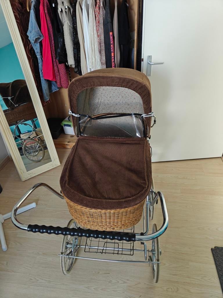 Vintage rieten kinderwagen - Bruin, Ophalen, Gebruikt, Kinderwagen, Overige merken