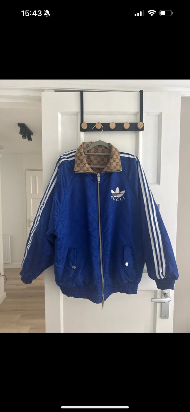 Adidas x Gucci Omkeerbaar Bomberjack - Zo goed als nieuw, Ophalen of Verzenden, Zo goed als nieuw, Blauw