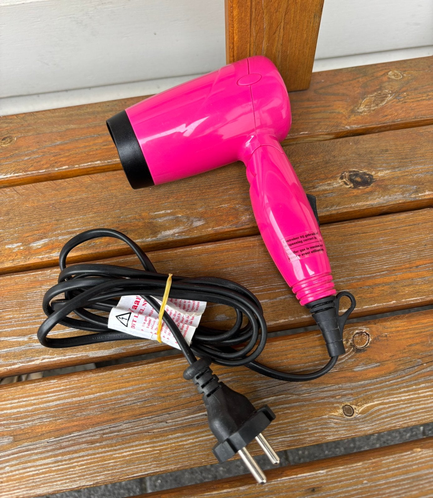 Inklapbare reishaardroger / mini haardroger föhn roze 1200 W, Ophalen of Verzenden, Gebruikt, Haarverzorging