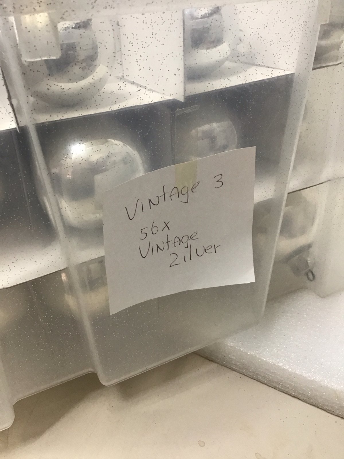 Vintage glazen zilverkleurige kerstballen, Ophalen of Verzenden, Zo goed als nieuw