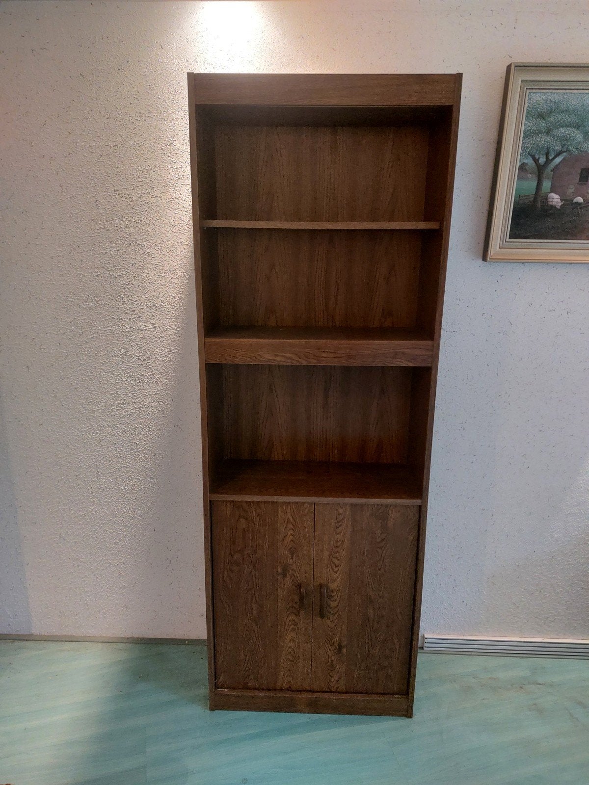 Houten boekenkast met deuren en planken, 180 cm hoog, Ophalen, Minder dan 50 cm, Klassiek, 150 tot 200 cm