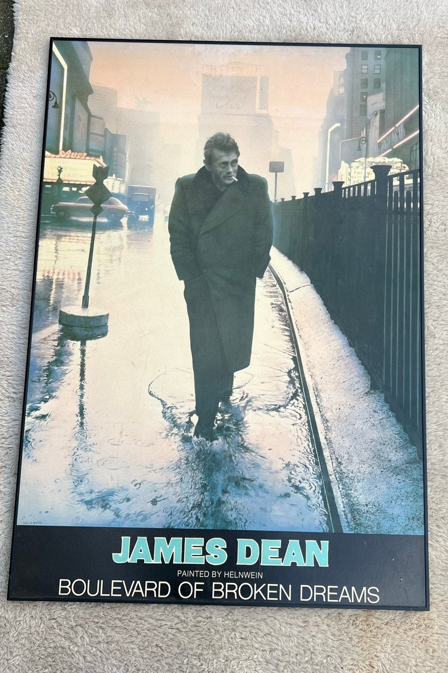 James Dean "Boulevard of Broken Dreams" Poster, 50 – 75, Gebruikt, Oorspronkelijke maker, Ophalen of Verzenden