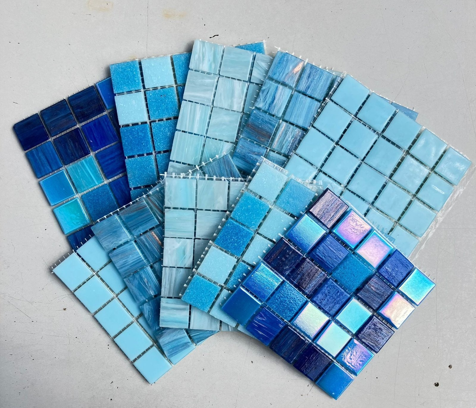 Mozaiek pakket blauw 2x2 cm 250 stukjes, Ophalen of Verzenden, Nieuw