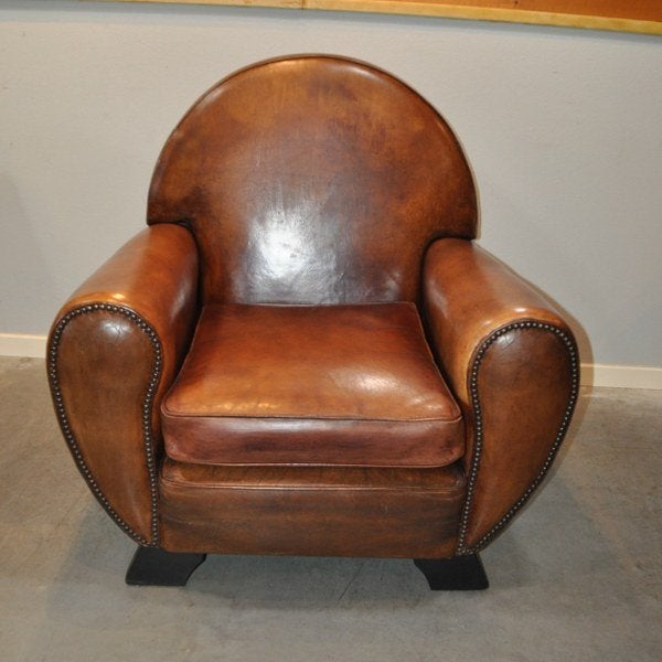 Art Deco schapenleren stoel, Antiek en Kunst, Antiek | Meubels | Stoelen en Banken, Ophalen