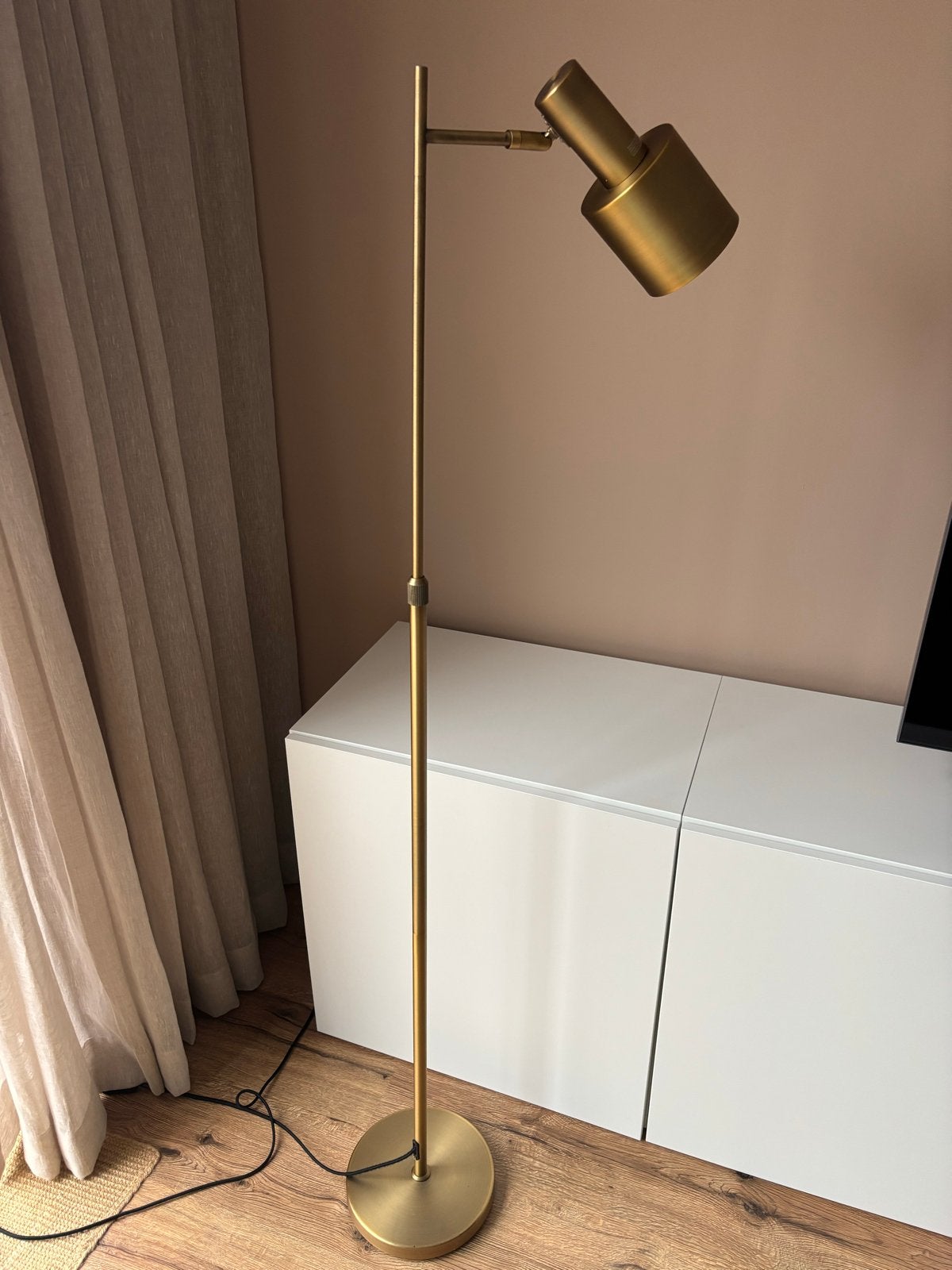 Karwei vloerlamp Nordin messing, Ophalen, Zo goed als nieuw, Metaal, 150 tot 200 cm