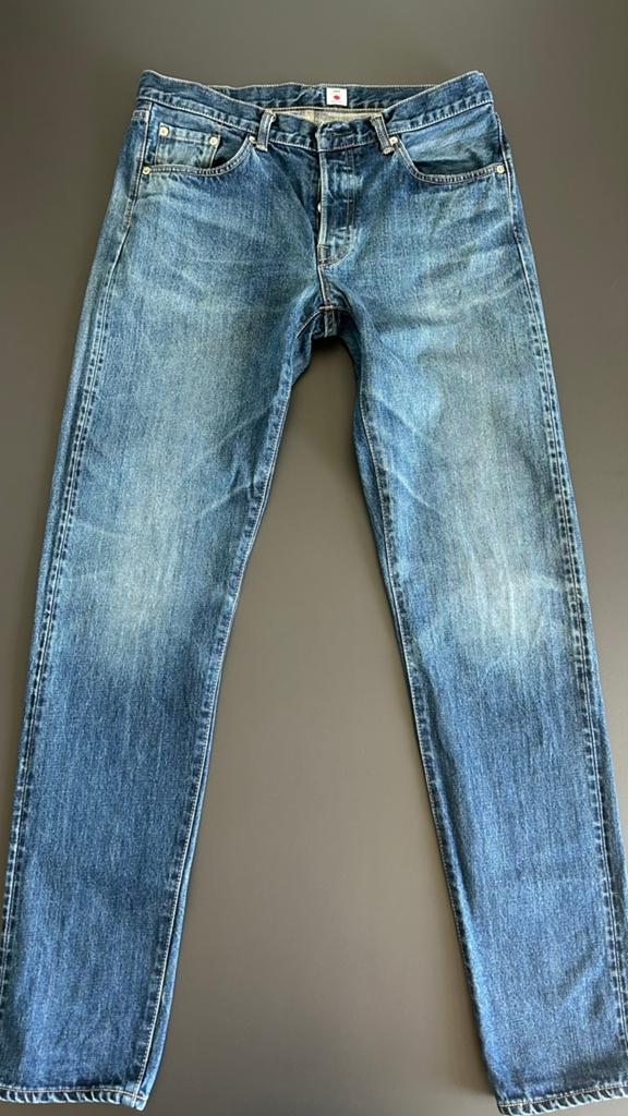 Edwin jeans - 14oz selvedge katoen, maat 32/34, Ophalen of Verzenden, Zo goed als nieuw, Blauw, W32 (confectie 46) of kleiner