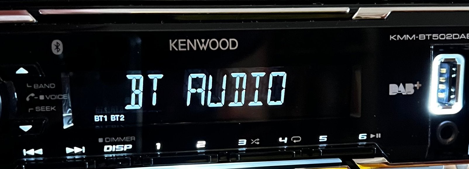 Autoradio Kenwood KMM-BT502DAB met Bluetooth&DAB FUNCTIE, Ophalen of Verzenden, Zo goed als nieuw