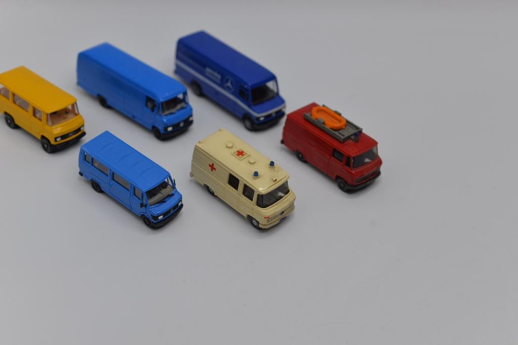 Setje diverse Mercedes Benz busjes Herpa, Wiking, Bertran, Gebruikt, -, Herpa, -