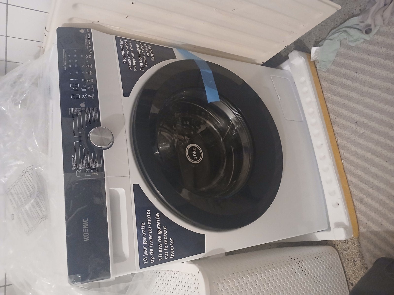 Koenic Wasmachine 10kg - Nieuw in doos, Witgoed en Apparatuur, Wasmachines, Ophalen, 1200 tot 1600 toeren, 10 kg of meer, Nieuw