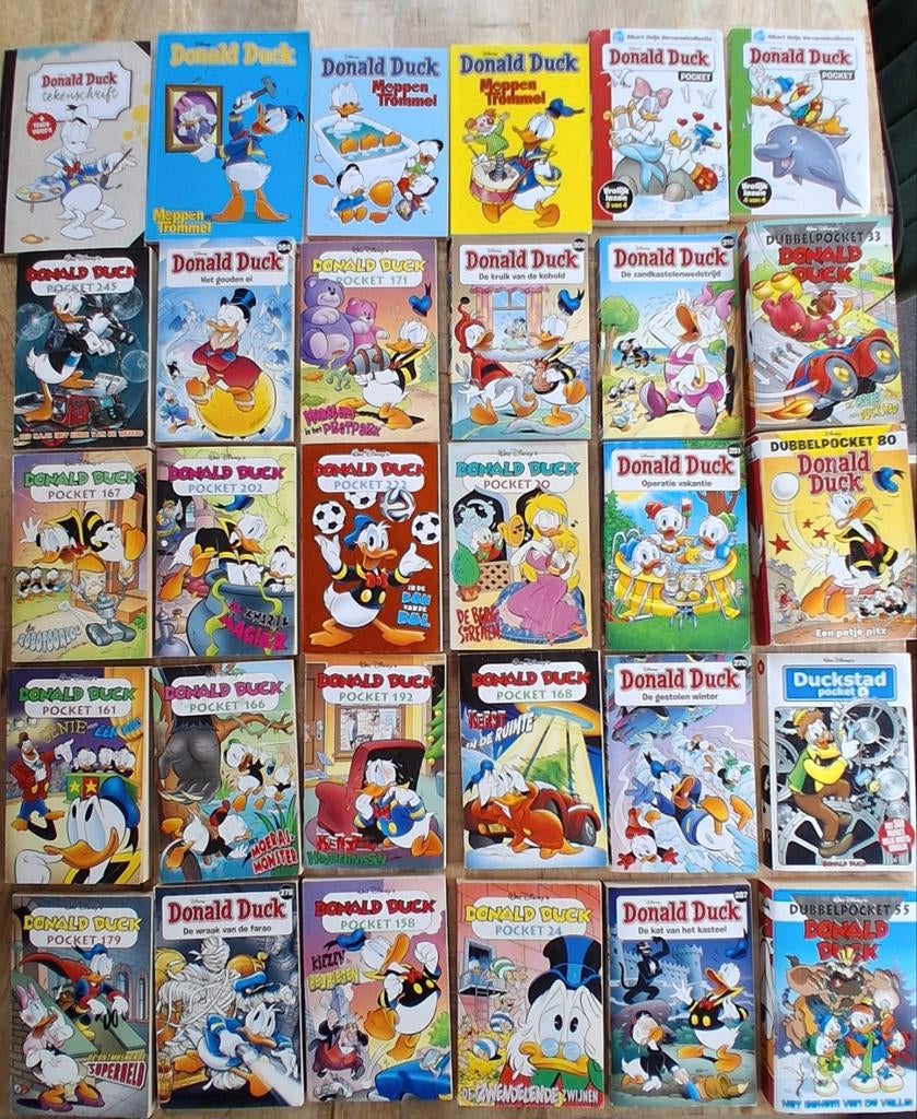 Donald Duck Pockets, dubbelpockets en meer 30 stuks, Meerdere stripboeken, Ophalen of Verzenden, Gelezen