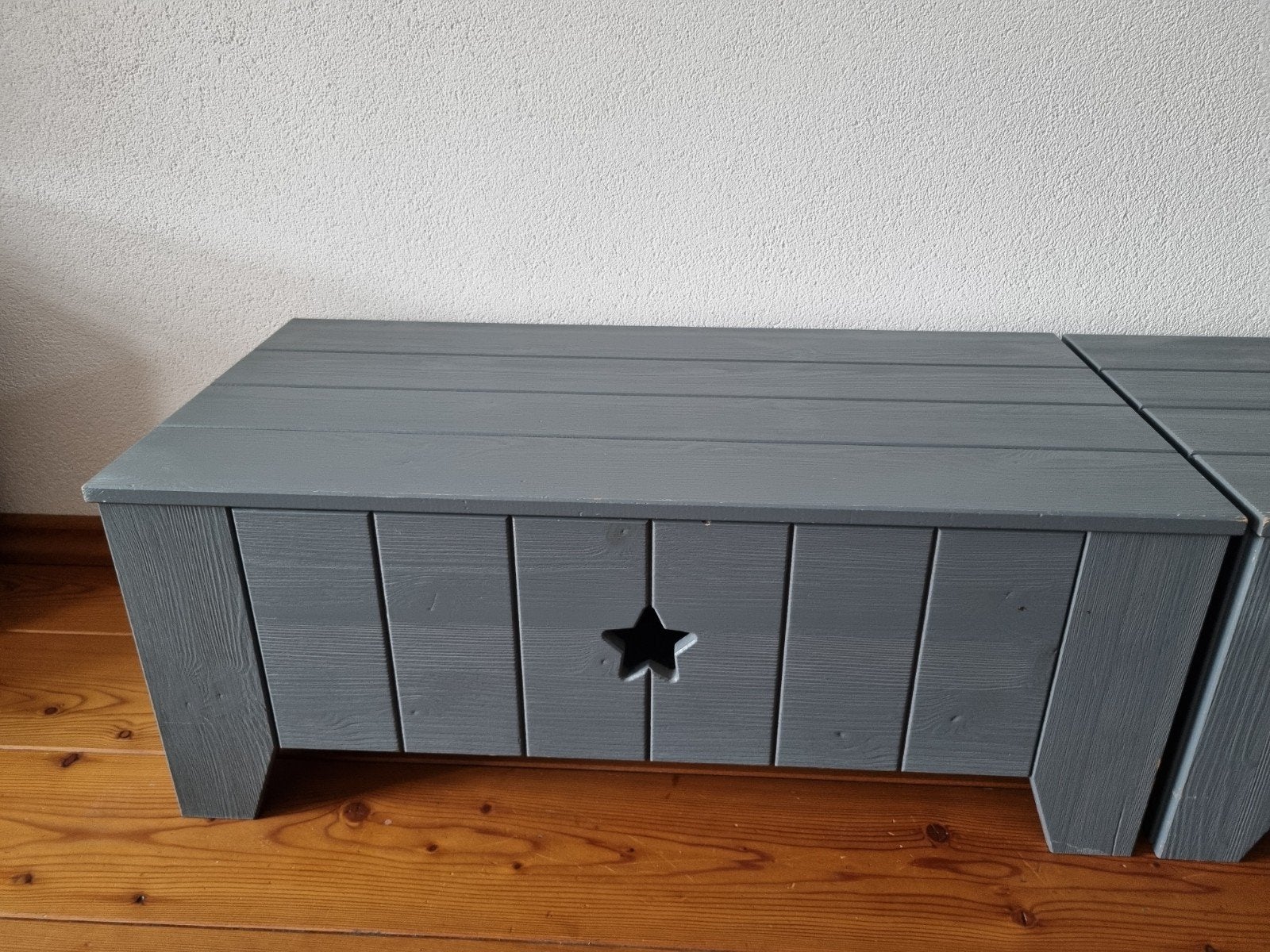 2 grijze opbergkisten met lades, Ophalen, Zo goed als nieuw, Minder dan 90 cm