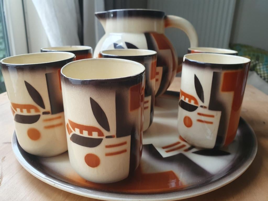 Antiek aardewerk: Servies art deco, Antiek en Kunst, Antiek | Servies compleet, Ophalen