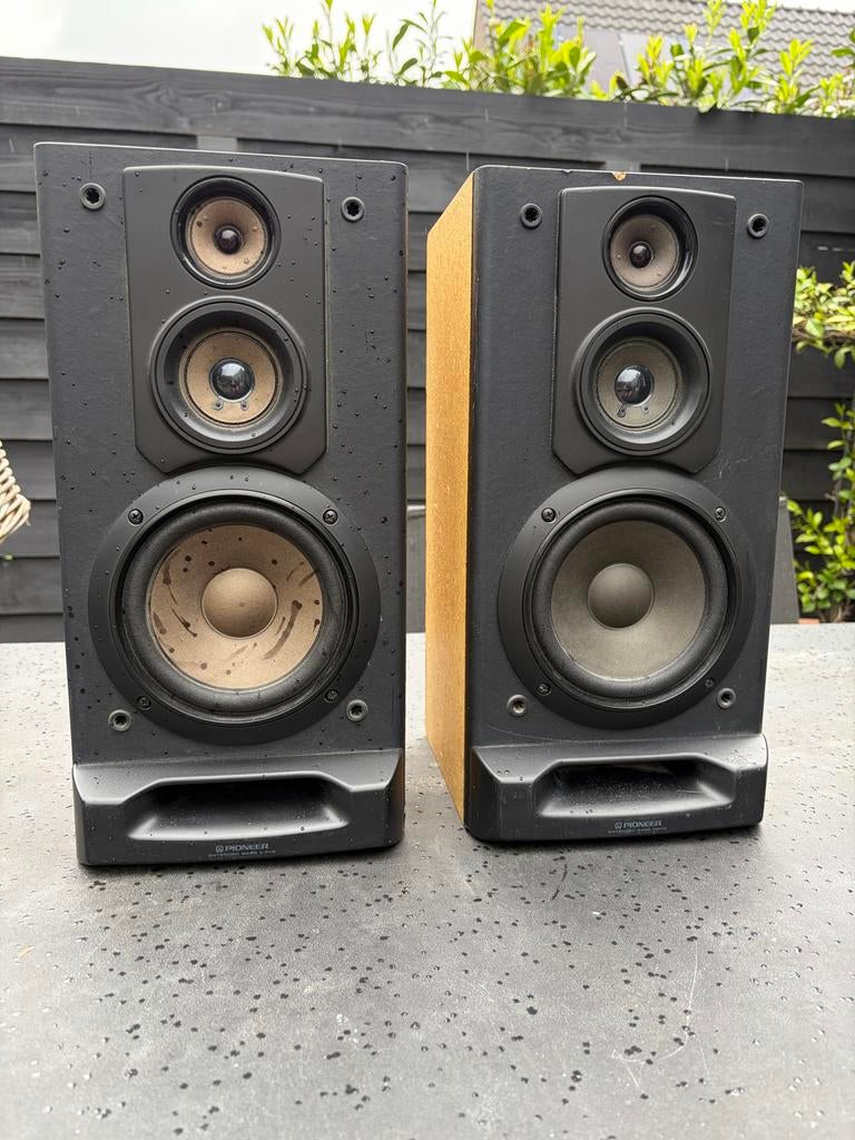 Pioneer S-P720 Boekenplank Speakers - 80W, Made in Spain, Ophalen of Verzenden, Gebruikt, 60 tot 120 watt, Overige merken
