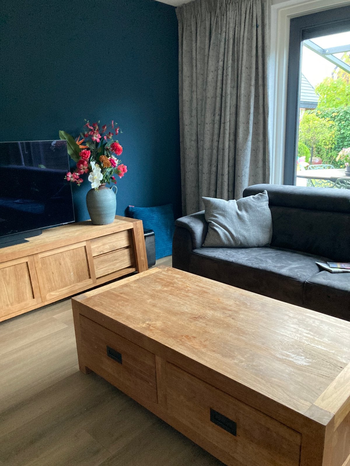 Salontafel, teak, massief, Ophalen, Gebruikt, 100 tot 150 cm, Teakhout