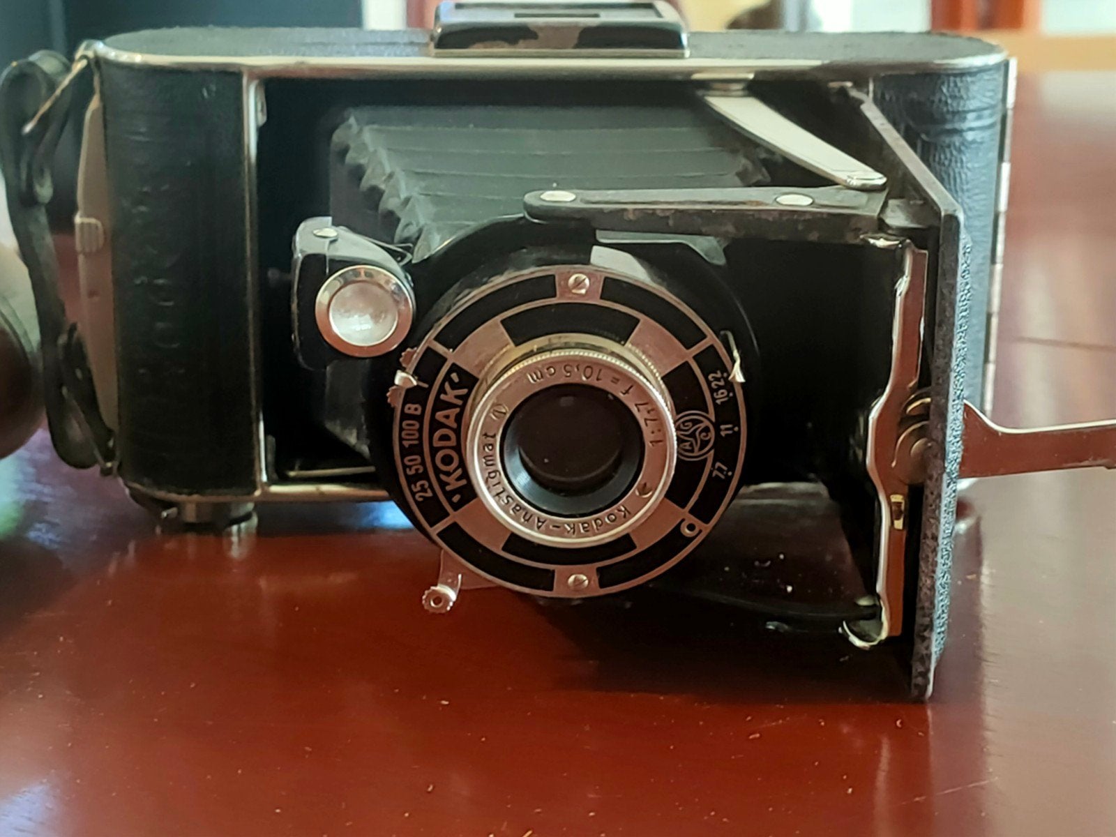 Vintage Kodak Junior 620 Klappkamera ( 1930s) + Lederen Ta, Ophalen of Verzenden, Compact, Kodak