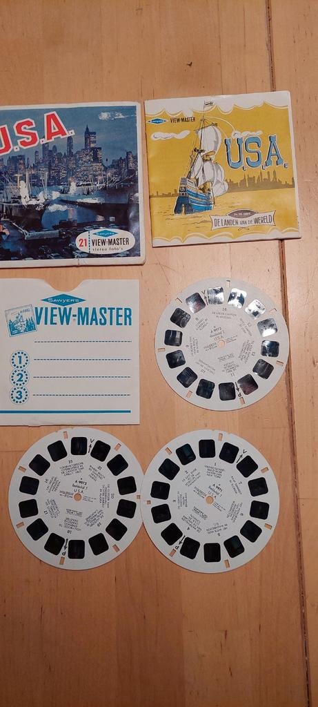 Vieuwmaster mapje met 3 schijfjes usa, Verzamelen, Ophalen of Verzenden