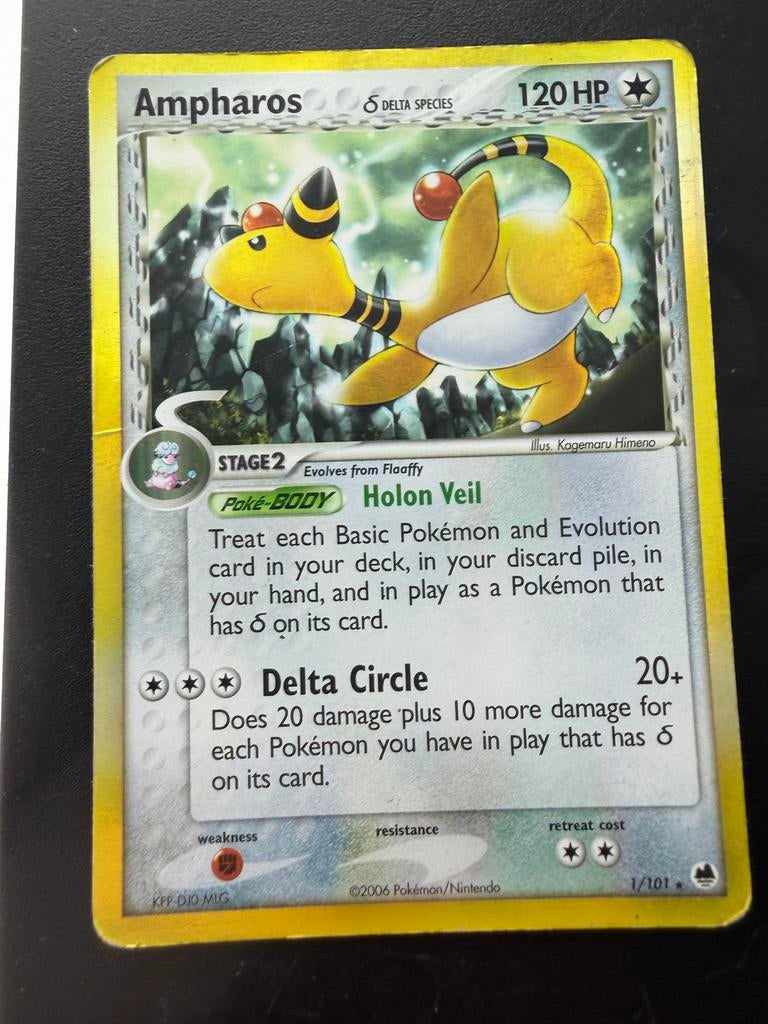 Ampharos Delta Species Pokémon Kaart, Hobby en Vrije tijd, Verzamelkaartspellen | Pokémon, Ophalen of Verzenden, Gebruikt, Losse kaart