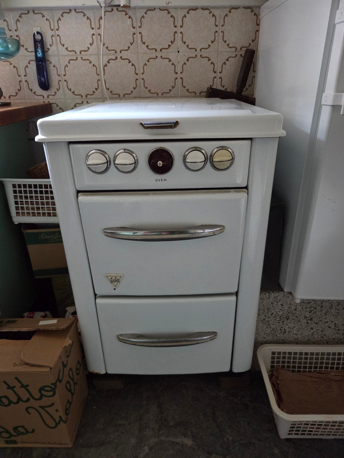 vintage ATAG gasfornuis met ingebouwde oven jaren 50 60, Witgoed en Apparatuur, Ophalen, Gebruikt, 4 kookzones, Gas