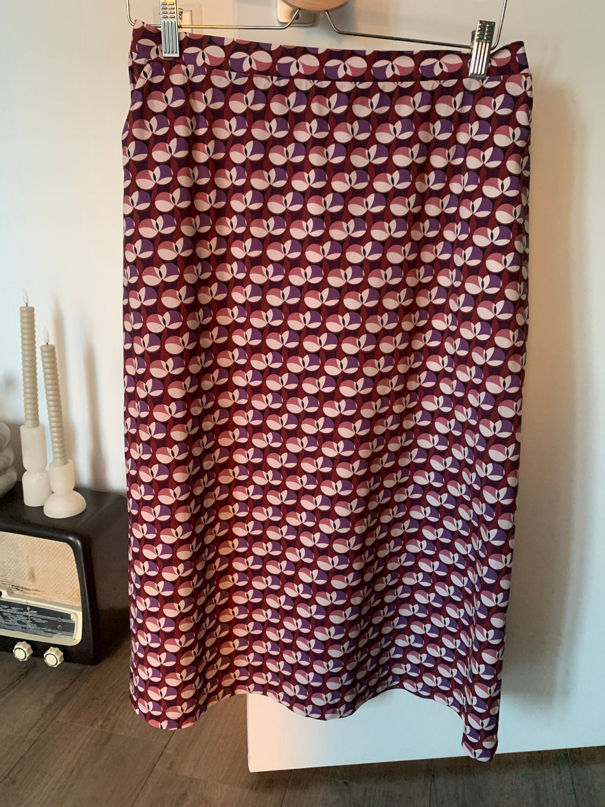 Fleurige travelstof rok, Studio Anneloes, maat xs, Ophalen, Paars, Zo goed als nieuw, Maat 34 (XS) of kleiner