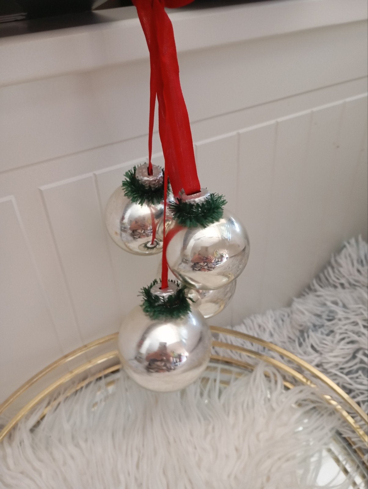 ANTIEKE TROS 4 ZILVEREN KERSTBALLEN NU 8€ ZIE FOTO,S., Diversen, Ophalen of Verzenden
