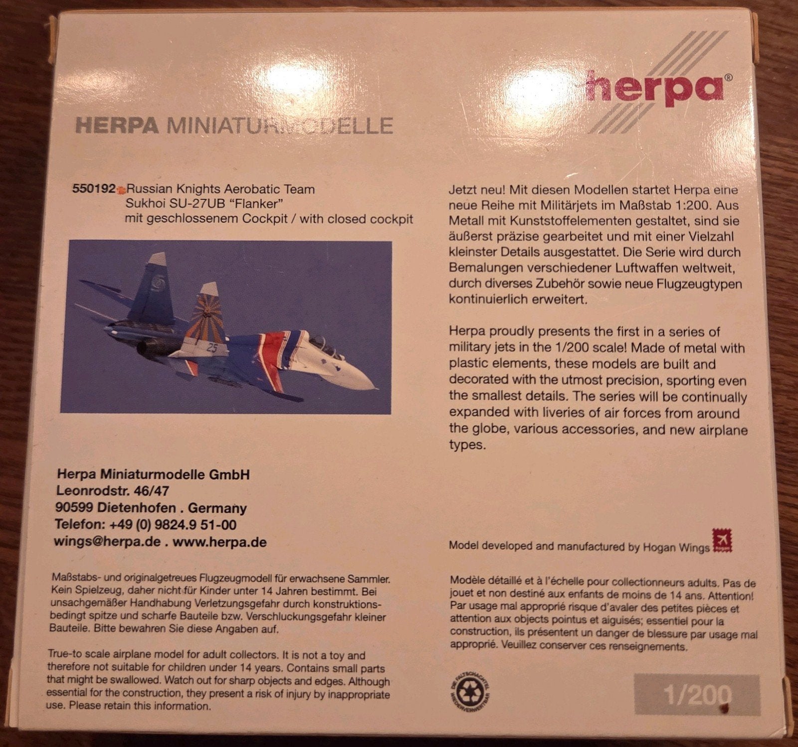 Herpa wings Russian knights 550192 1:200, Verzamelen, Ophalen of Verzenden, Zo goed als nieuw, Schaalmodel
