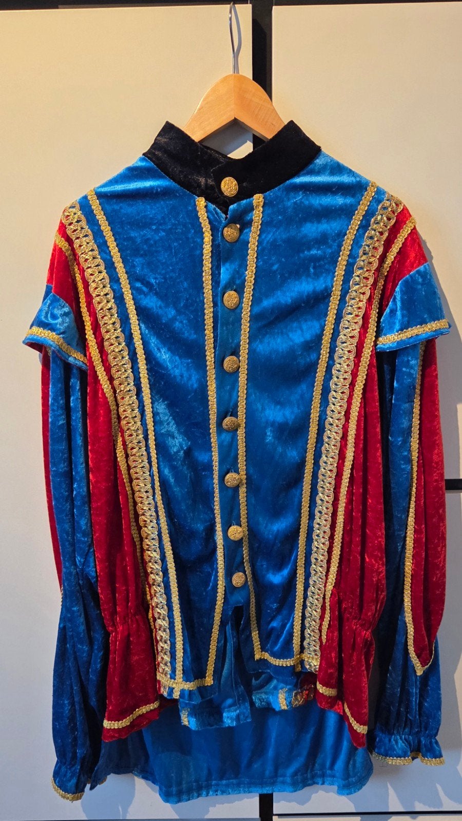 Pietenpak maat M rood/blauw, Ophalen, Gebruikt