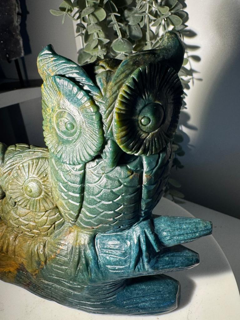 Uilen uil beeld van oceaan jaspis, Ophalen of Verzenden, Nieuw, Dier