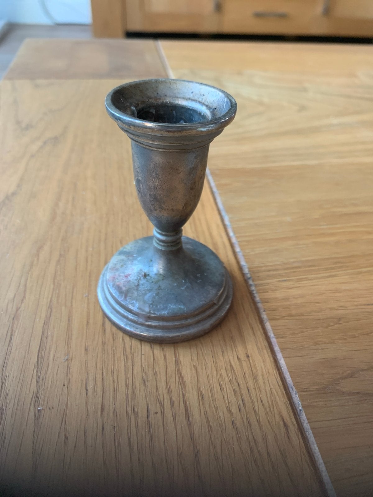 Vintage zilverkleurige kandelaar, Antiek en Kunst, Ophalen of Verzenden, Overige materialen