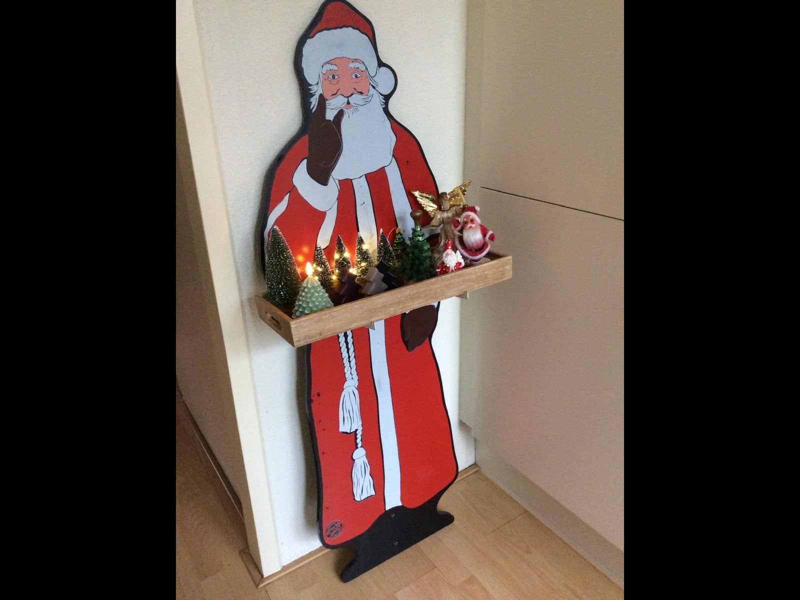 Kerstman winkel display,hout,butler W.Gemany, 133 cm,vintage, Diversen, Kerst, Ophalen, Gebruikt