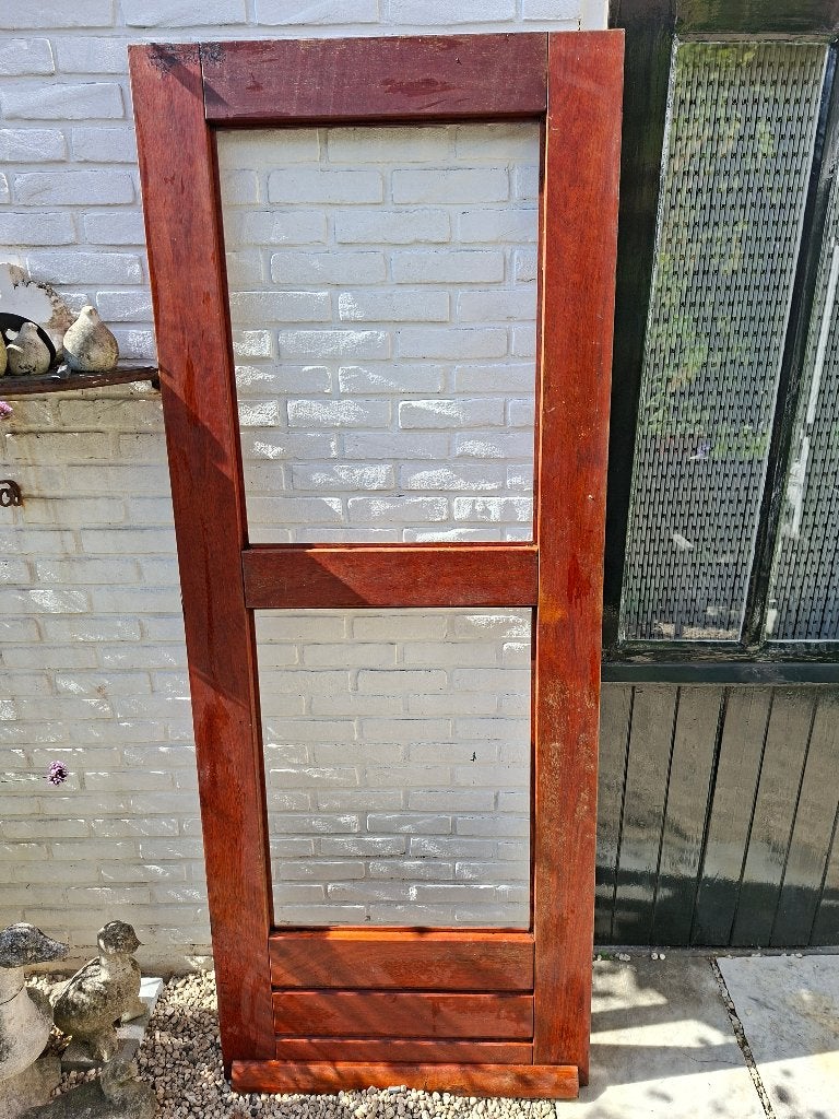 Nieuwe hardhouten voordeur, Ophalen, 80 tot 100 cm, Nieuw, Buitendeur
