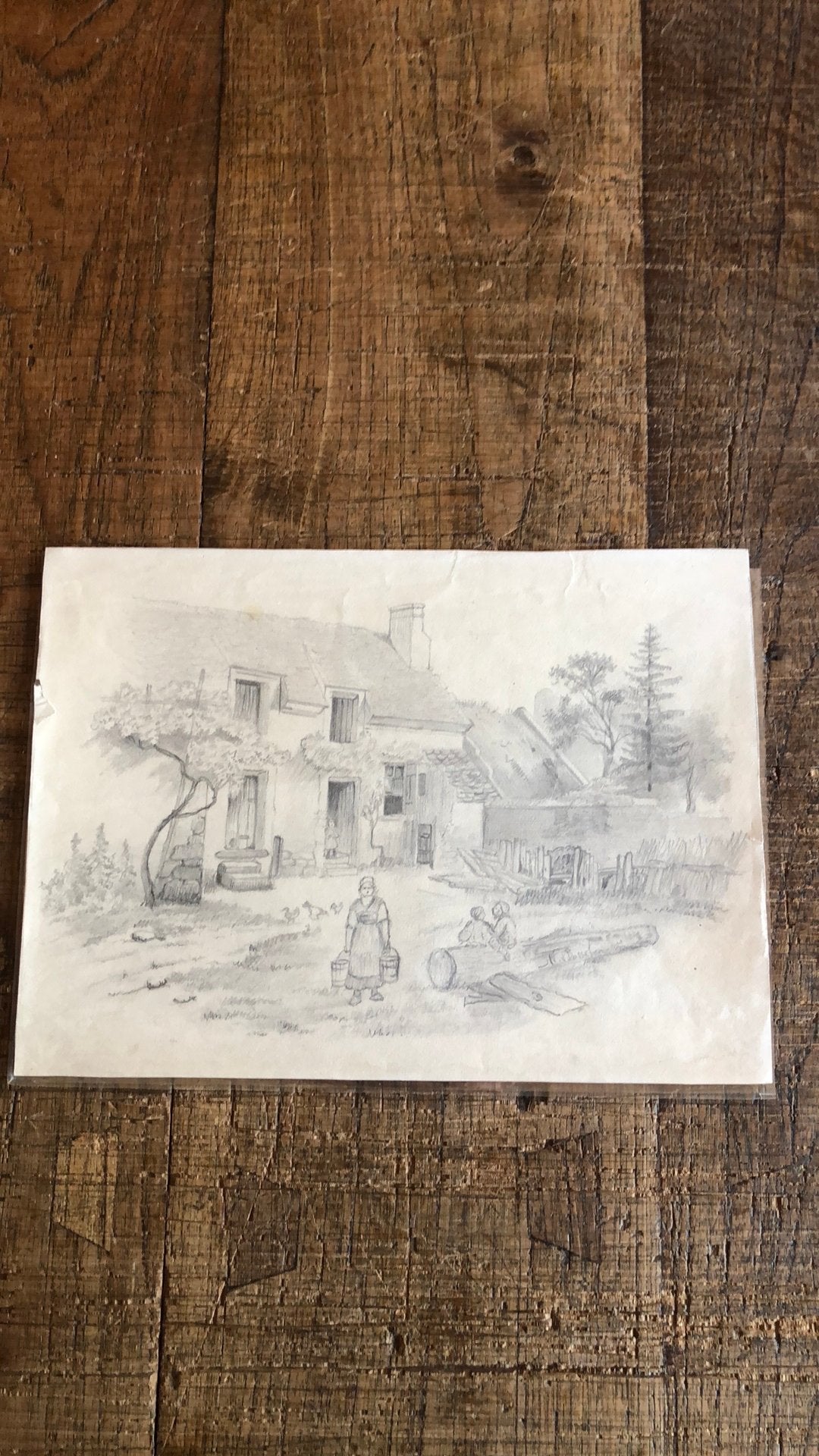 Oude tekening, Ophalen of Verzenden