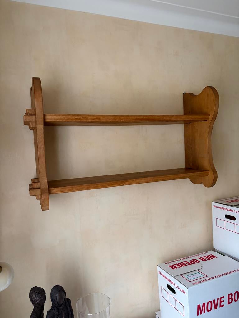 Houten wandrek met twee planken, Ophalen, Gebruikt