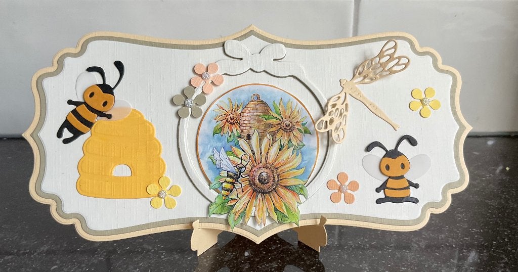 Nr 5 wenskaart zomer. Zonnebloemen bijtjes, Hobby en Vrije tijd, Verzenden, Nieuw, Overige thema's