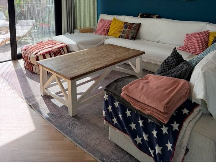 Salon tafel eiken blad, Gebruikt, 100 tot 150 cm, Eikenhout, Mooi