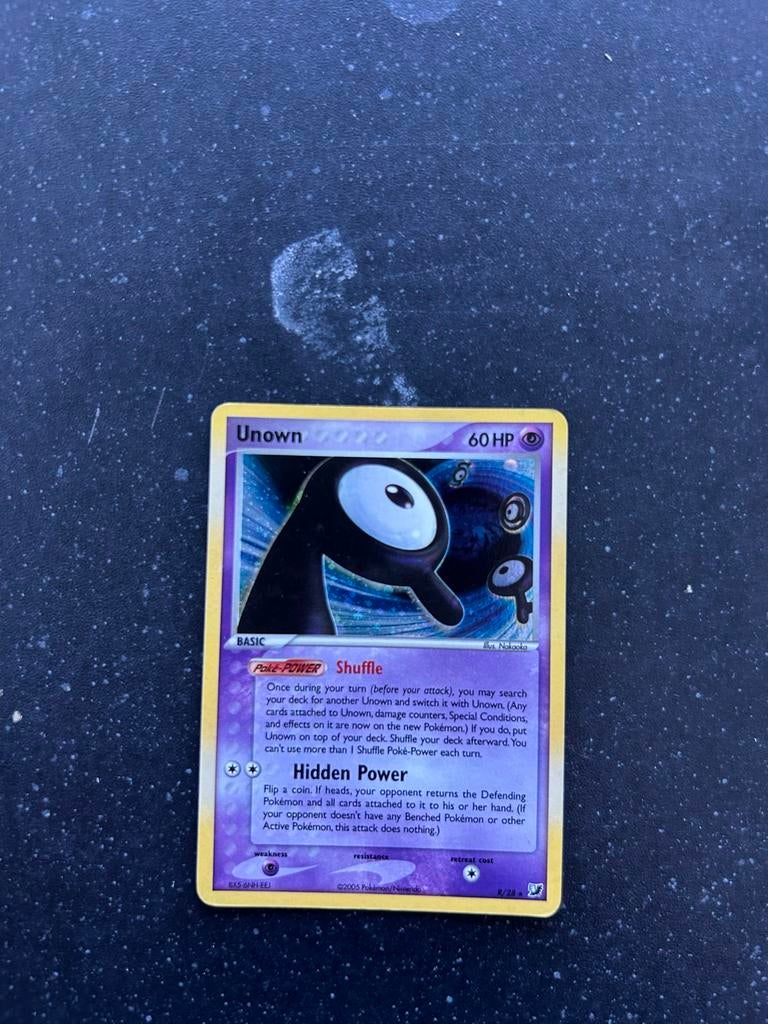 Pokémon Kaart Unown R/28, Ophalen of Verzenden, Gebruikt, Losse kaart