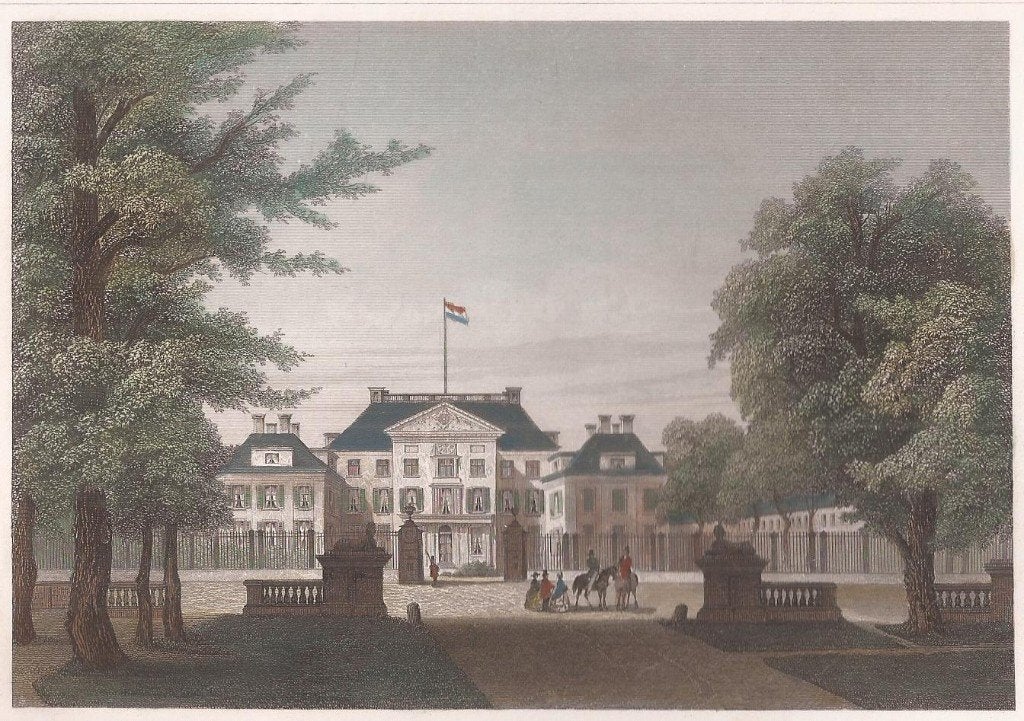 Apeldoorn. Het Loo. Ca. 1860 Terwen Gekleurd, Antiek en Kunst, 1800 - 1899, Architectuur, Ophalen of Verzenden, Gravure