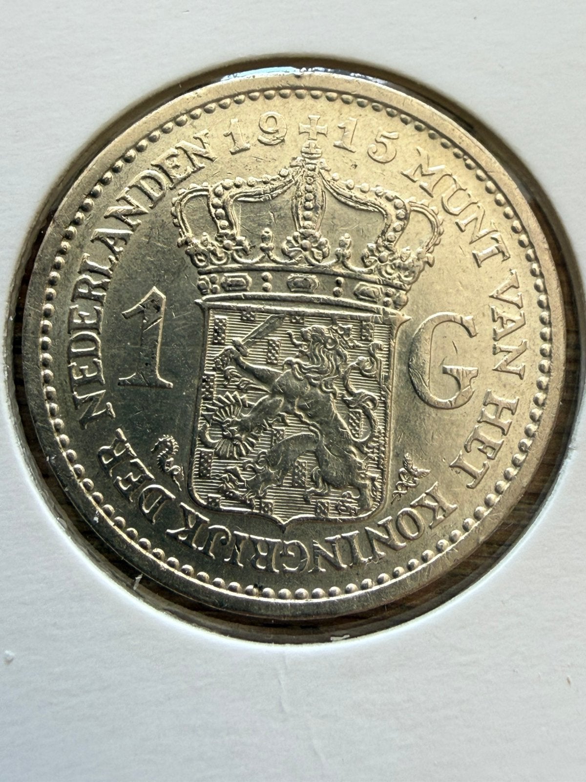 Mooie gulden 1915 Wilhelmina, Ophalen of Verzenden, Koningin Wilhelmina, 1 gulden