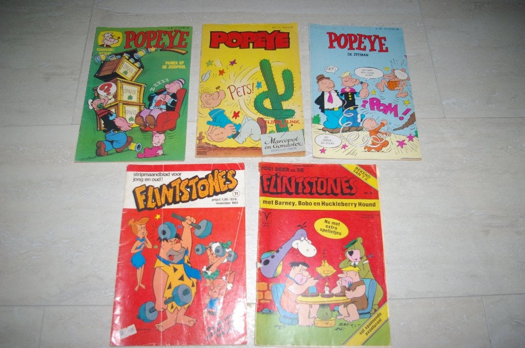 Popeye en Flintstones strips., Meerdere stripboeken, Ophalen of Verzenden, Gelezen