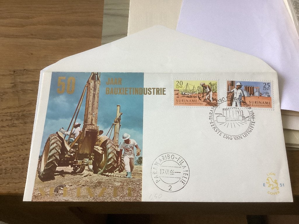 No4795 Suriname E51 Heb ook Nederland jaargangen fdc 1963, Ophalen of Verzenden, Onbeschreven, Rest van de wereld