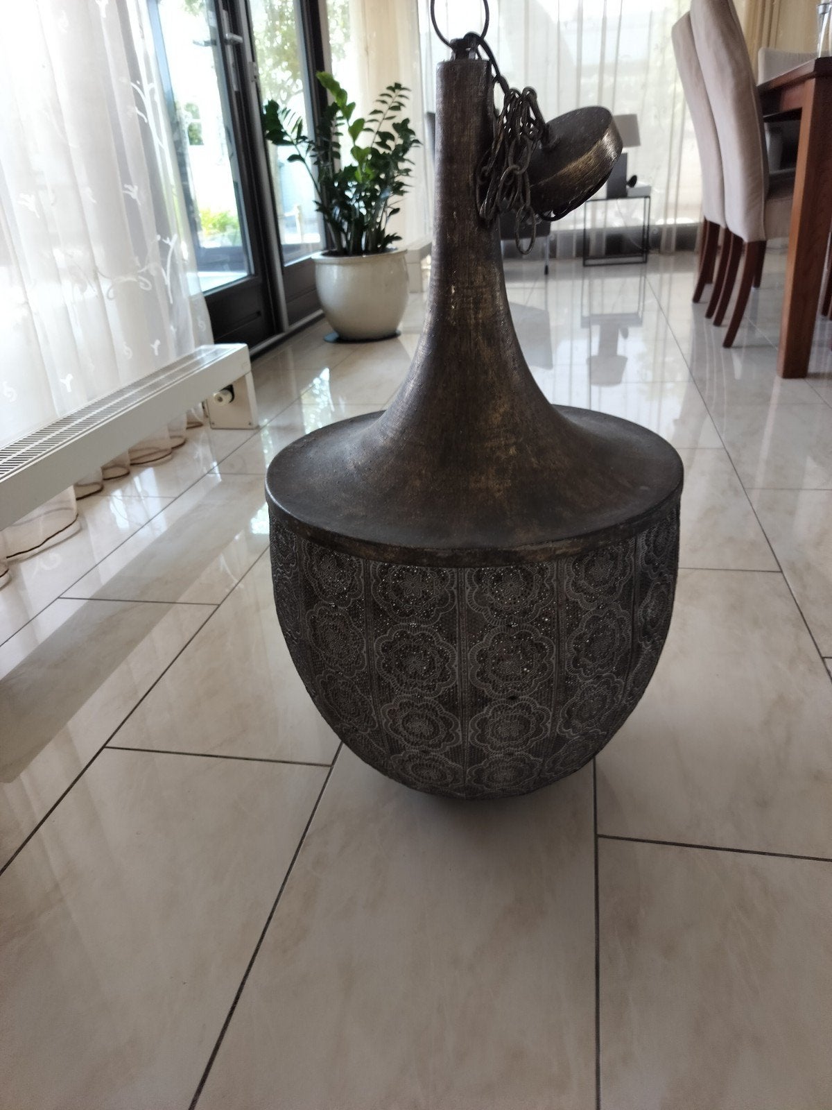 Oosterse hanglamp., Huis en Inrichting, Ophalen, Rond, Metaal