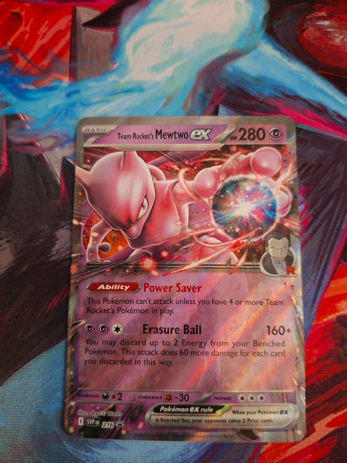 Pokemon Team Rocket Mewtwo EX SVP 216, Ophalen of Verzenden, Zo goed als nieuw, Losse kaart