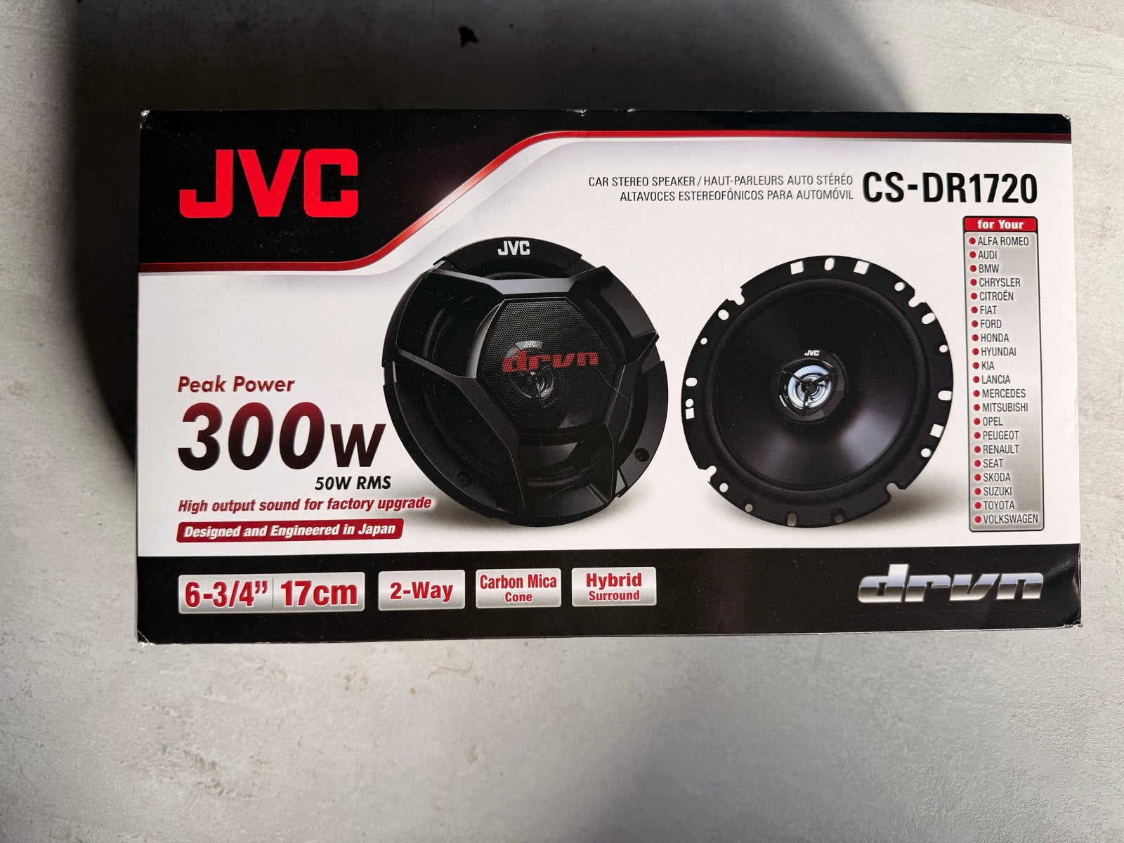 JVC CS-DR1720 300W Auto Stereo Speakers - Nieuw in doos, Ophalen of Verzenden, Nieuw
