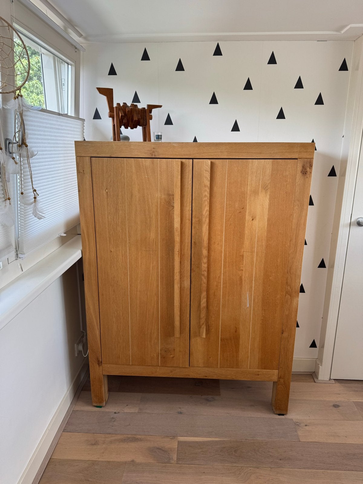 WOOOD eikenhouten legkast met dubbele deuren, Huis en Inrichting, Kasten | Kledingkasten, Ophalen, Gebruikt, 100 tot 150 cm, 100 tot 150 cm
