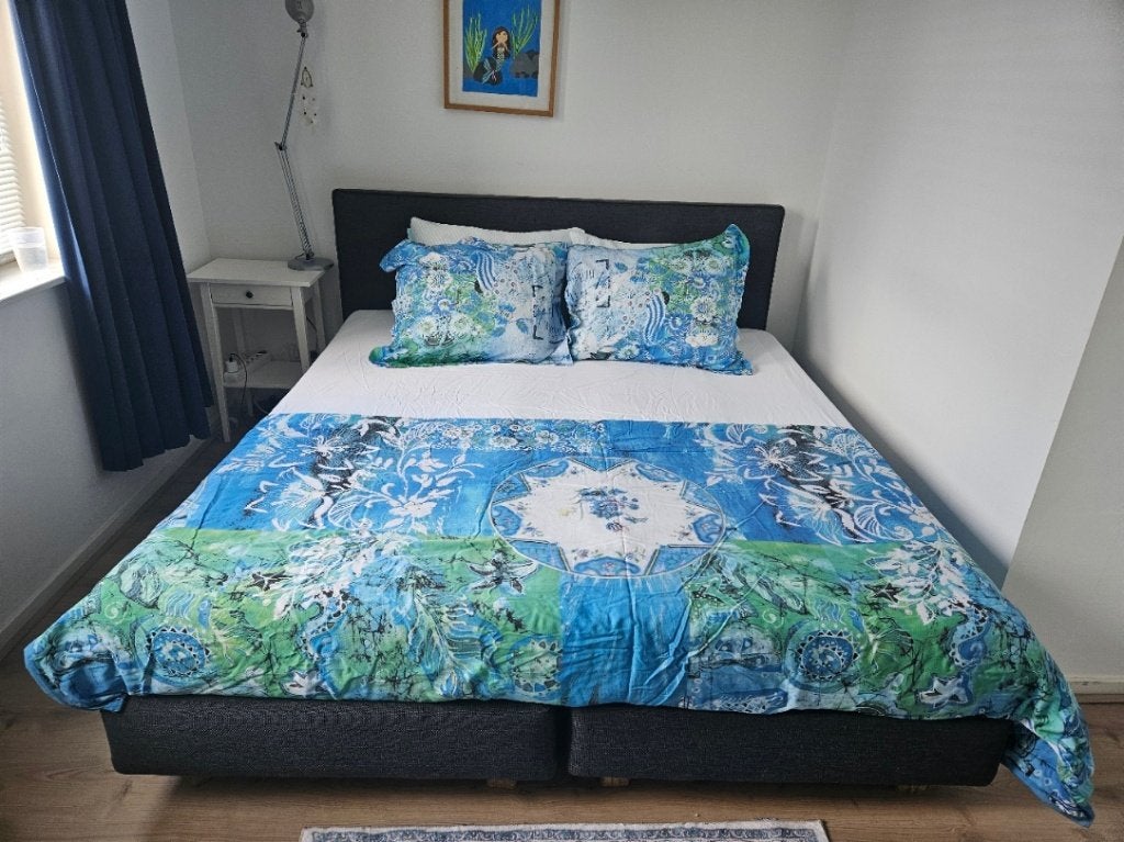 Antraciet Boxspring 180x200 + IKEA Tussöy Topper, Ophalen, Gebruikt, Overige kleuren, Tweepersoons