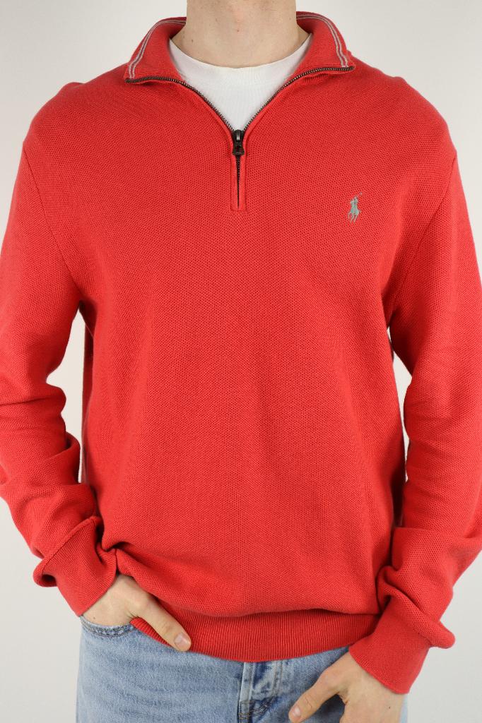 Ralph Lauren trui met kwart rits quarter zip - L - Roze/rood, Maat 52/54 (L), -, -, Ralph Lauren