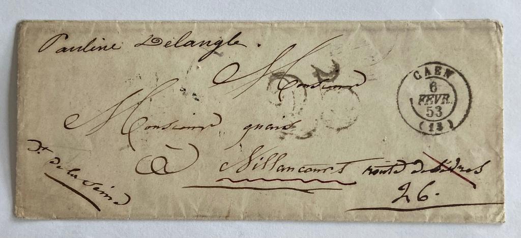 Frankrijk oude brief 1853, Verzenden, Envelop