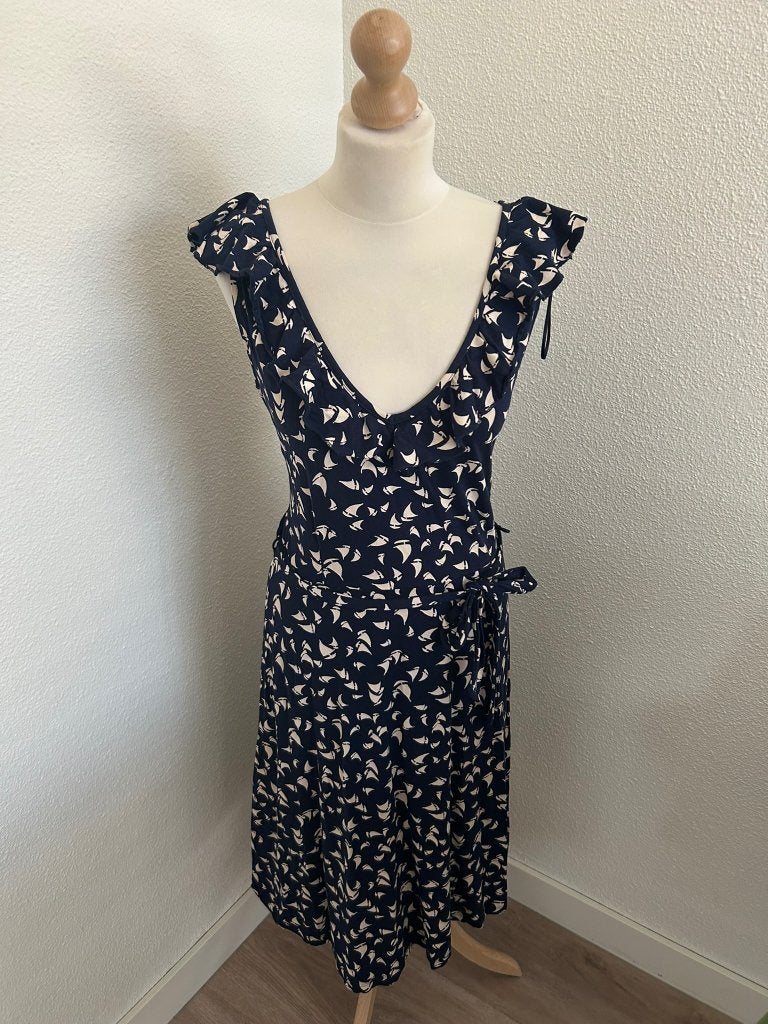King Louie maat L blauwe zomer jurk 2134, Kleding | Dames, Blauw, Maat 42/44 (L), Ophalen of Verzenden, Zo goed als nieuw