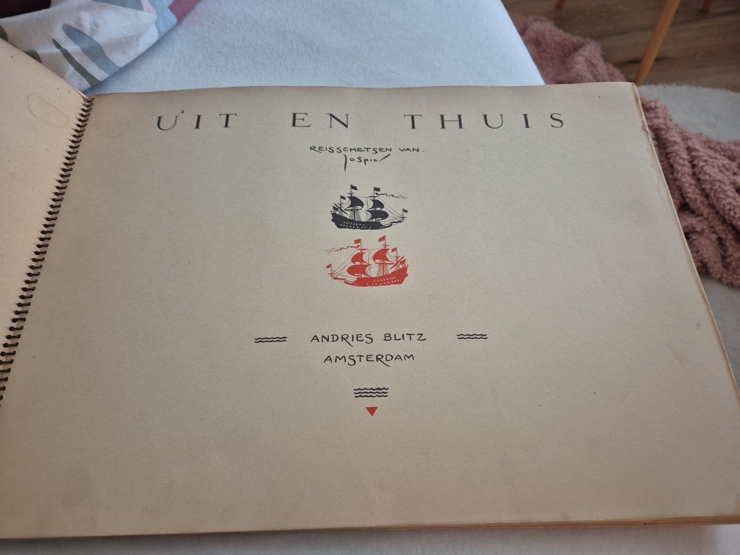 Oud geïllustreerd boek/album Uit en Thuis – Reisschetsen van, Ophalen of Verzenden, Jo Spier