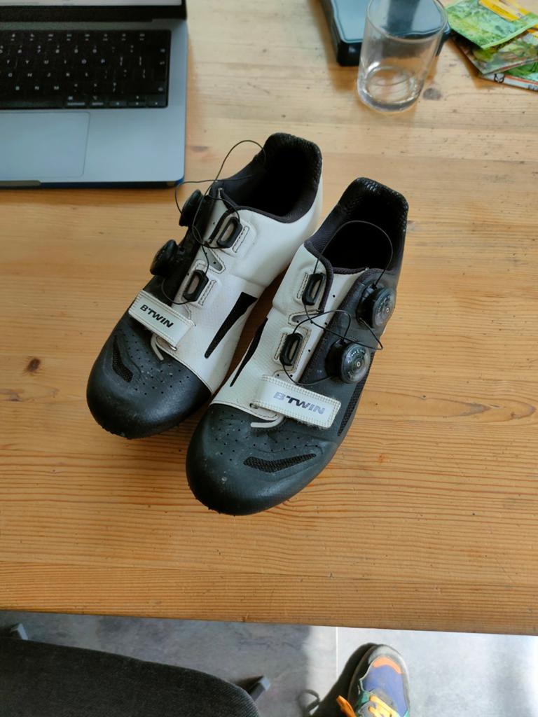 B'Twin racefiets schoenen met SPD-SL plaatjes, Gebruikt, Heren, Schoenen, Overige maten